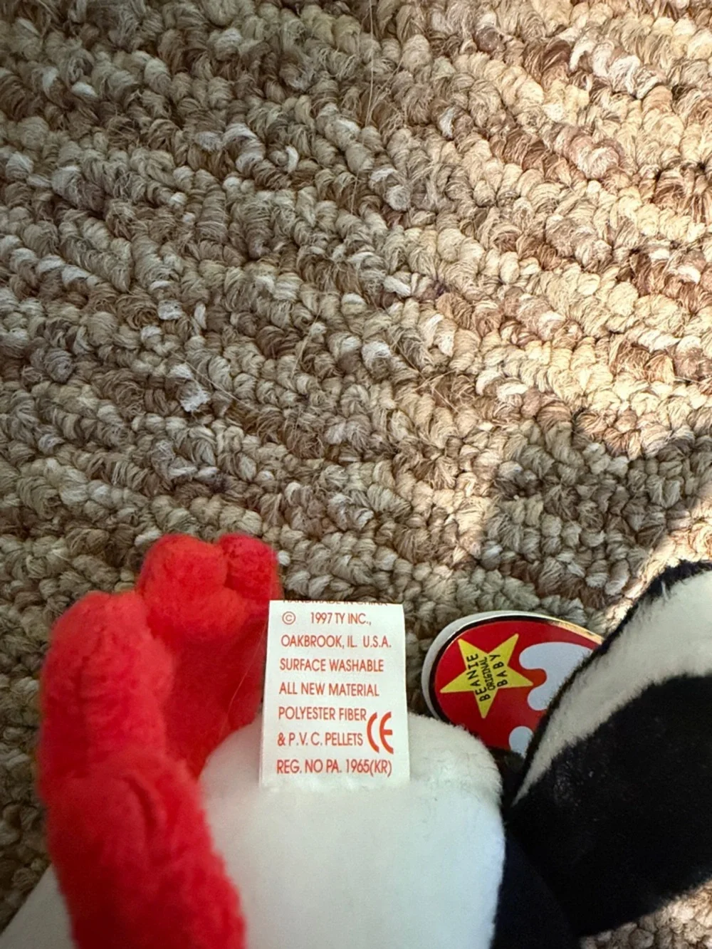 RARE Ty Puffin Plush - Black, White, Orange & Red Beak Errors on tag - Picture 3 of 4